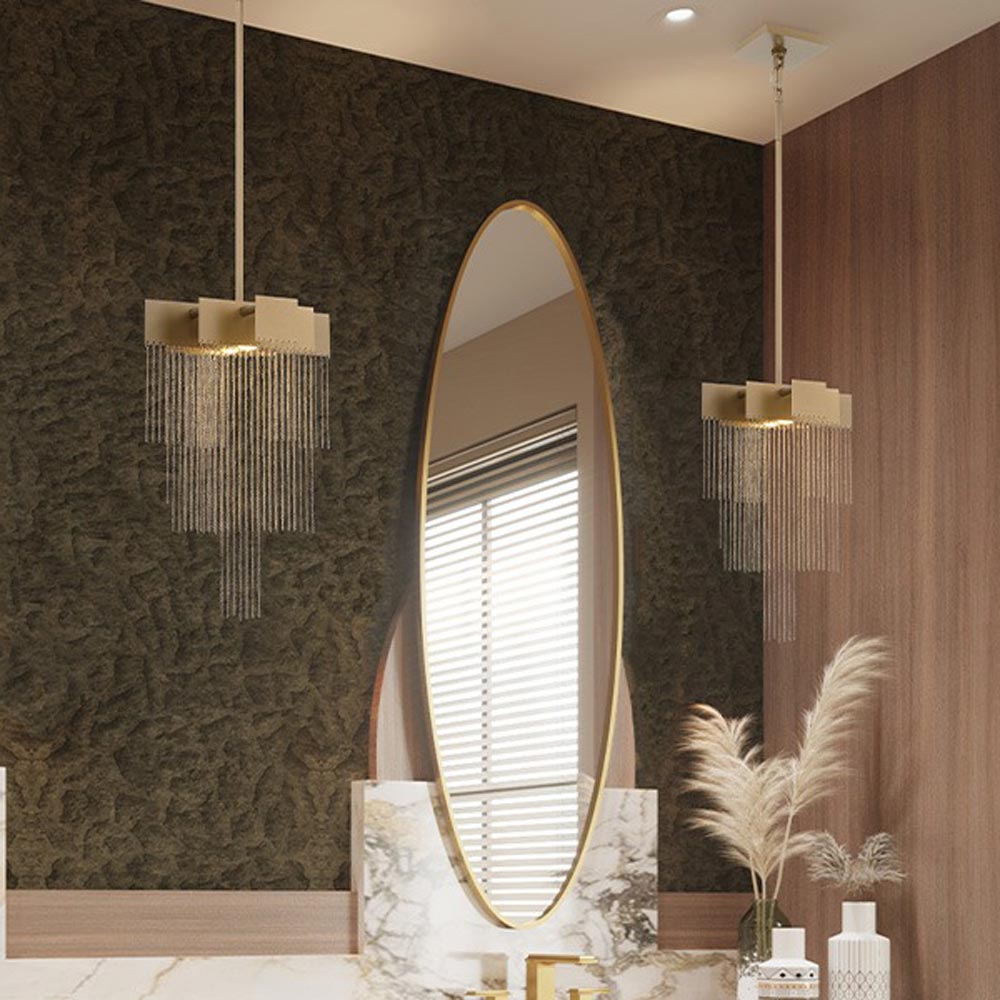 Bloomfield LED Mini Pendant Light in bathroom.