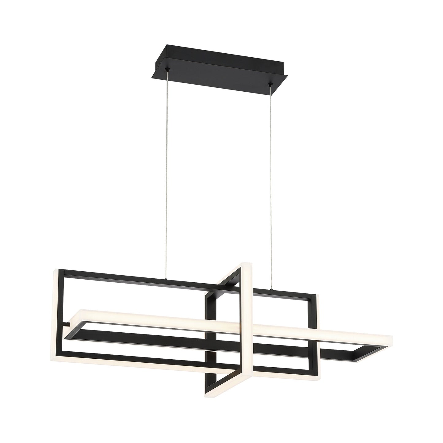 Bordo LED Linear Chandelier in Matte Black (Small).