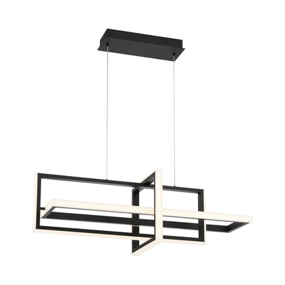 Bordo LED Linear Chandelier in Matte Black (Small).