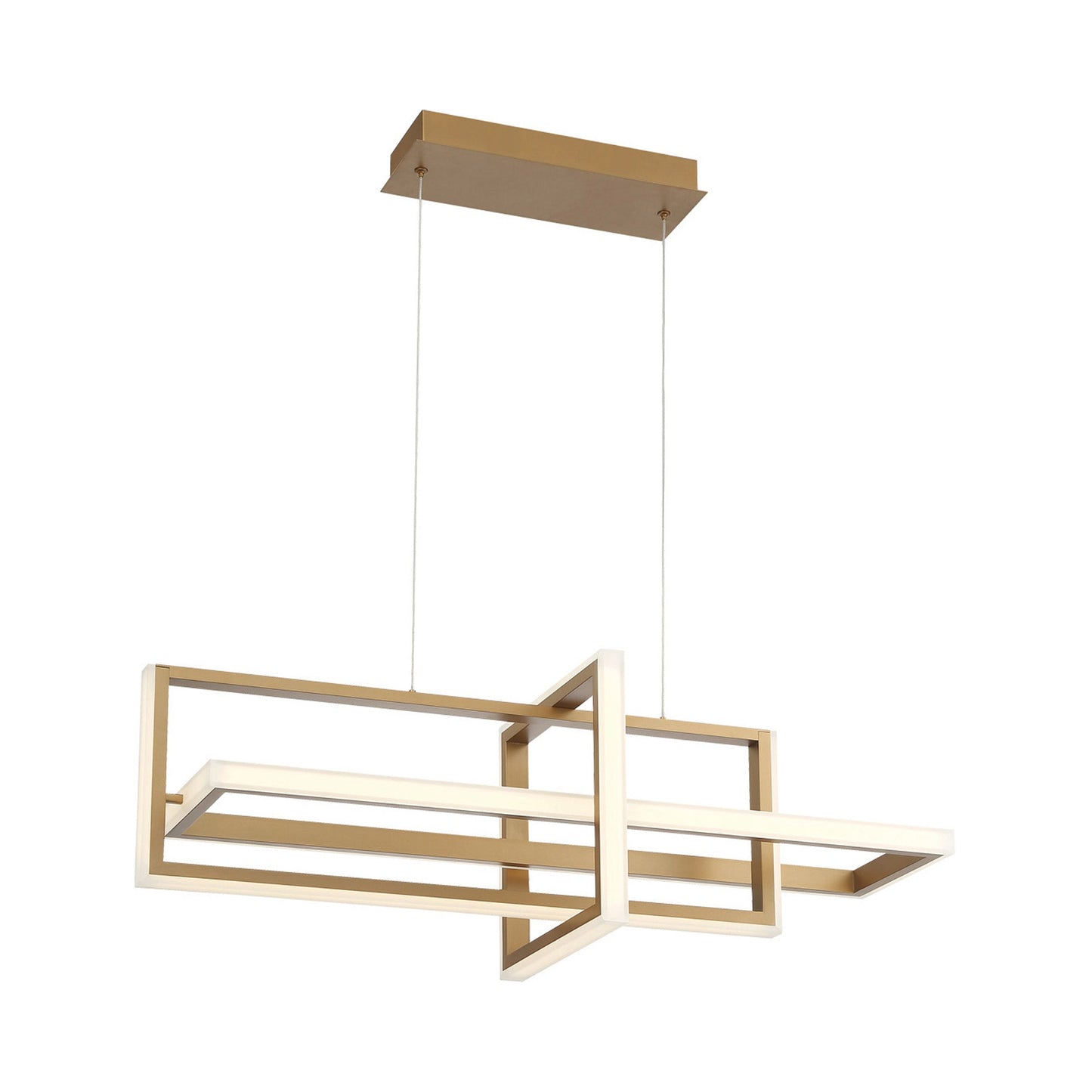 Bordo LED Linear Chandelier in Satin Gold Paint (Small).