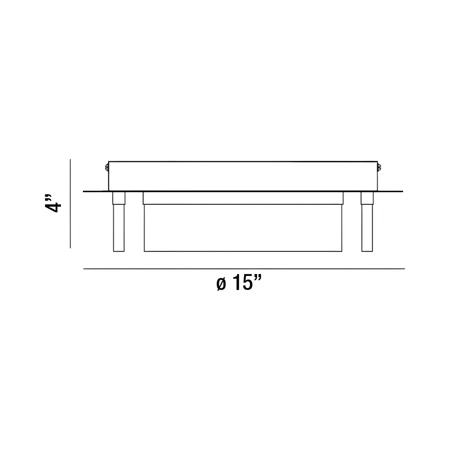 Bria LED Flush Mount Ceiling Light - line drawing.