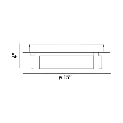 Bria LED Flush Mount Ceiling Light - line drawing.