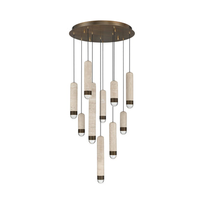 Cambre LED Chandelier in Antique Brass (10-Light).