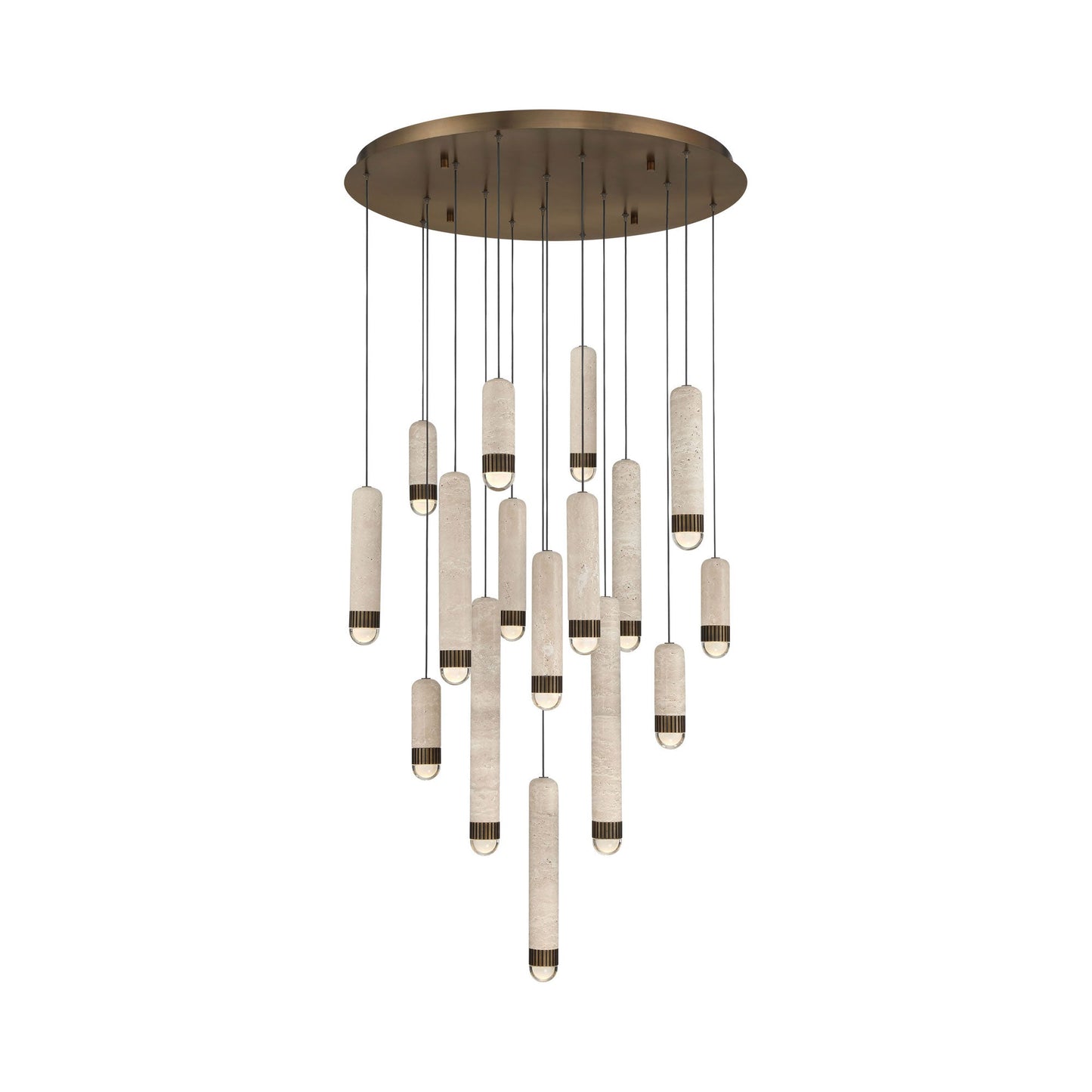 Cambre LED Chandelier in Antique Brass (16-Light).