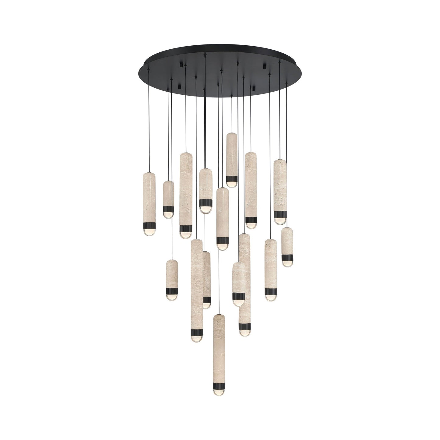 Cambre LED Chandelier in Matte Black (16-Light).