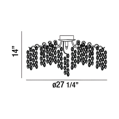 Campobasso Flush Mount Ceiling Light - line drawing.