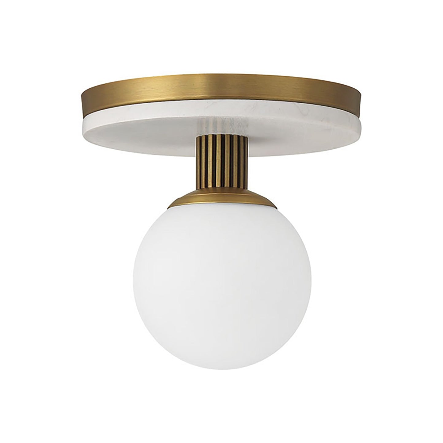 Carnagie LED Flush Mount Ceiling Light in Antique Brass (8-Inch).
