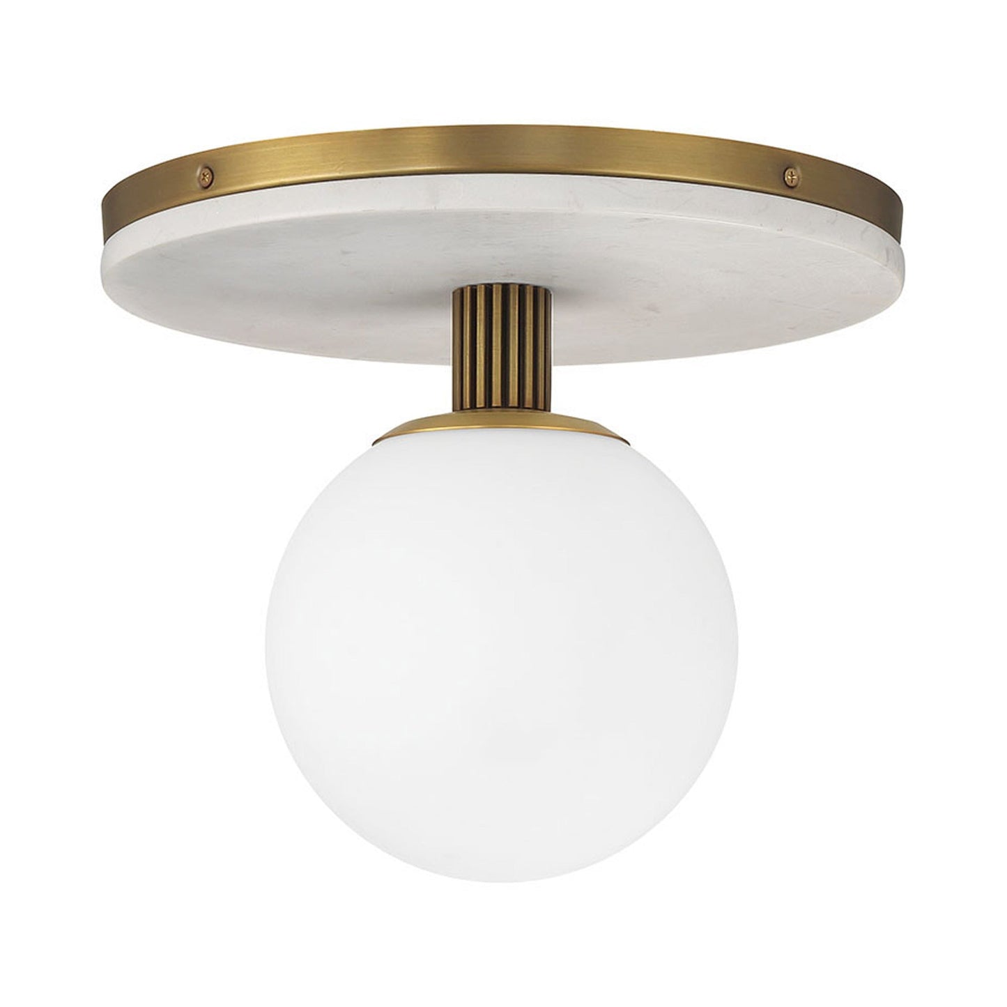 Carnagie LED Flush Mount Ceiling Light in Antique Brass (12-Inch).