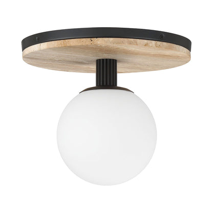 Carnagie LED Flush Mount Ceiling Light in Matte Black (12-Inch).