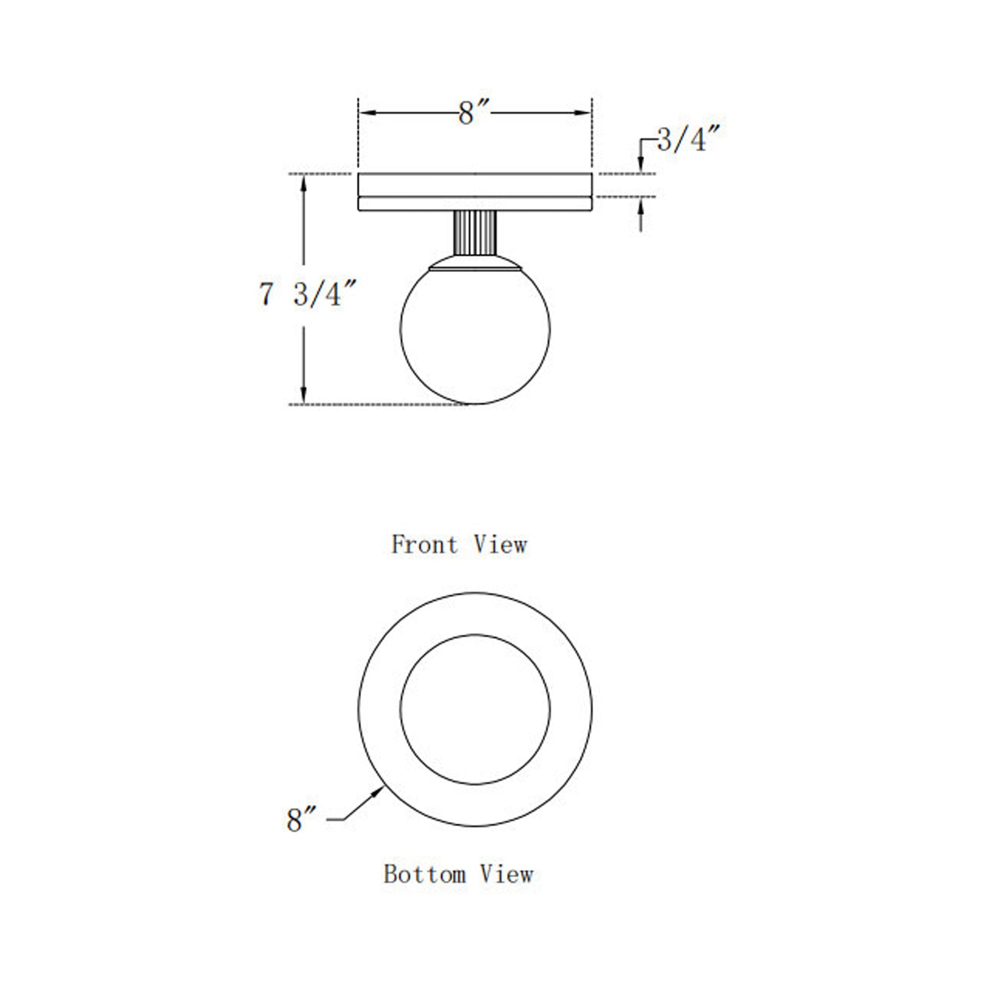 Carnagie LED Flush Mount Ceiling Light - line drawing.