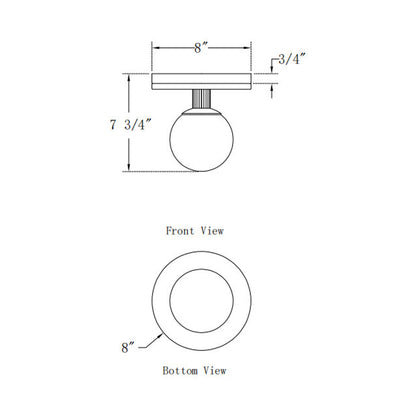 Carnagie LED Flush Mount Ceiling Light - line drawing.