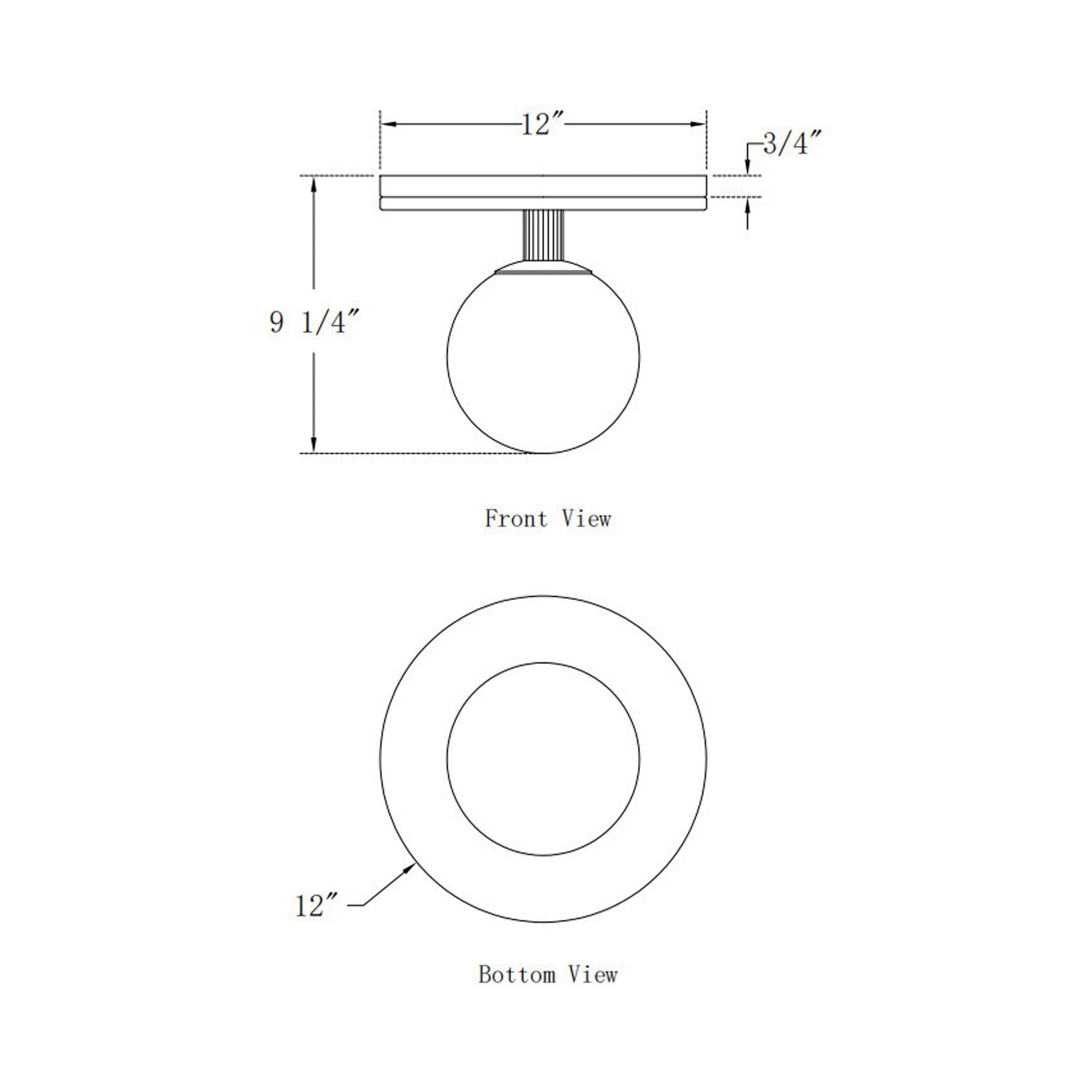 Carnagie LED Flush Mount Ceiling Light - line drawing.
