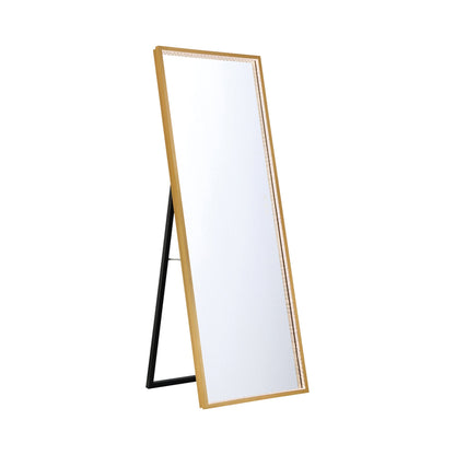 Cerissa LED Floor Mirror in Gold.