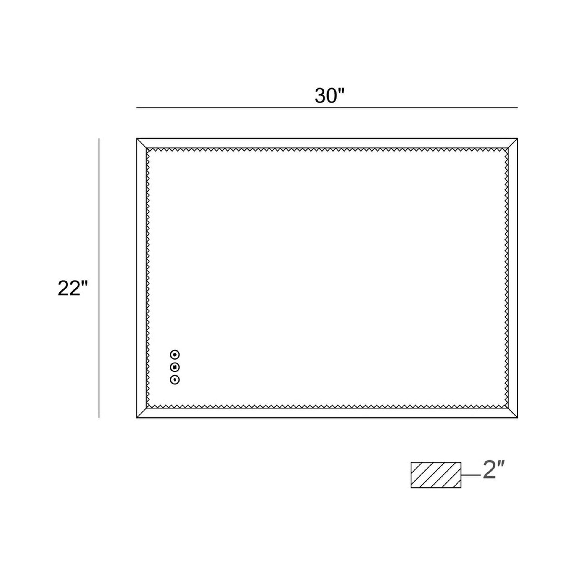 Cerissa Rectangle LED Wall Light - line drawing.