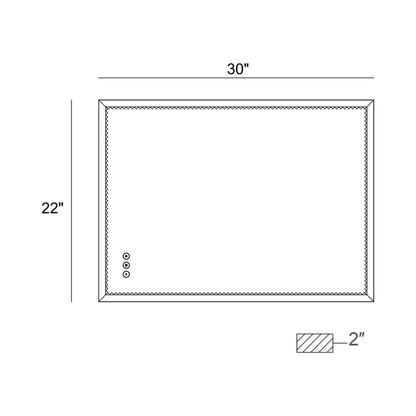 Cerissa Rectangle LED Wall Light - line drawing.