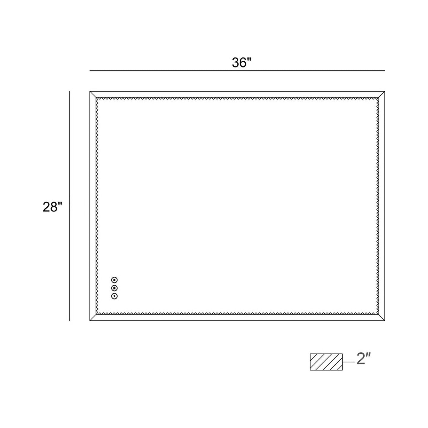 Cerissa Rectangle LED Wall Light - line drawing.
