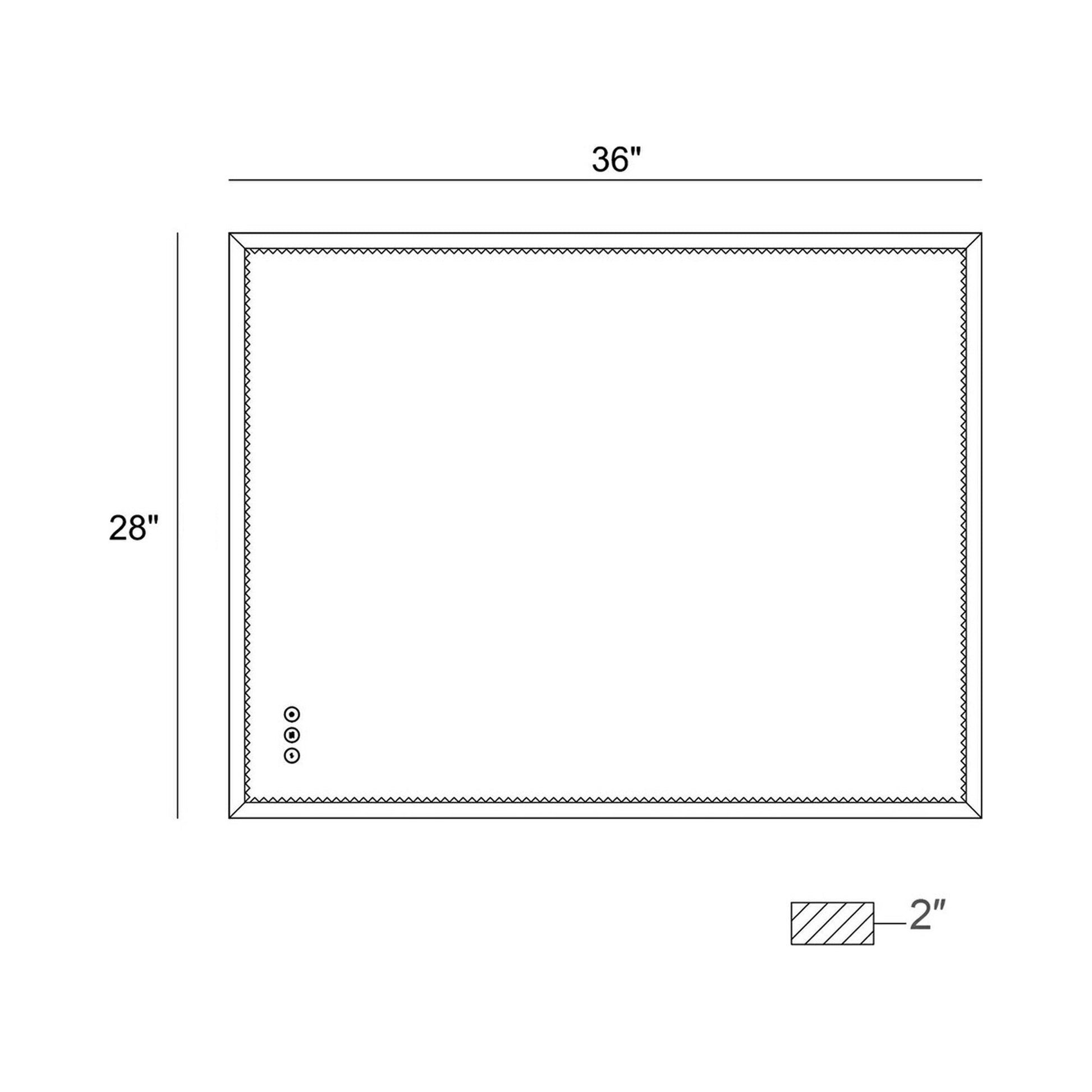 Cerissa Rectangle LED Wall Light - line drawing.