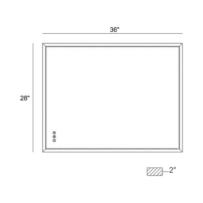 Cerissa Rectangle LED Wall Light - line drawing.