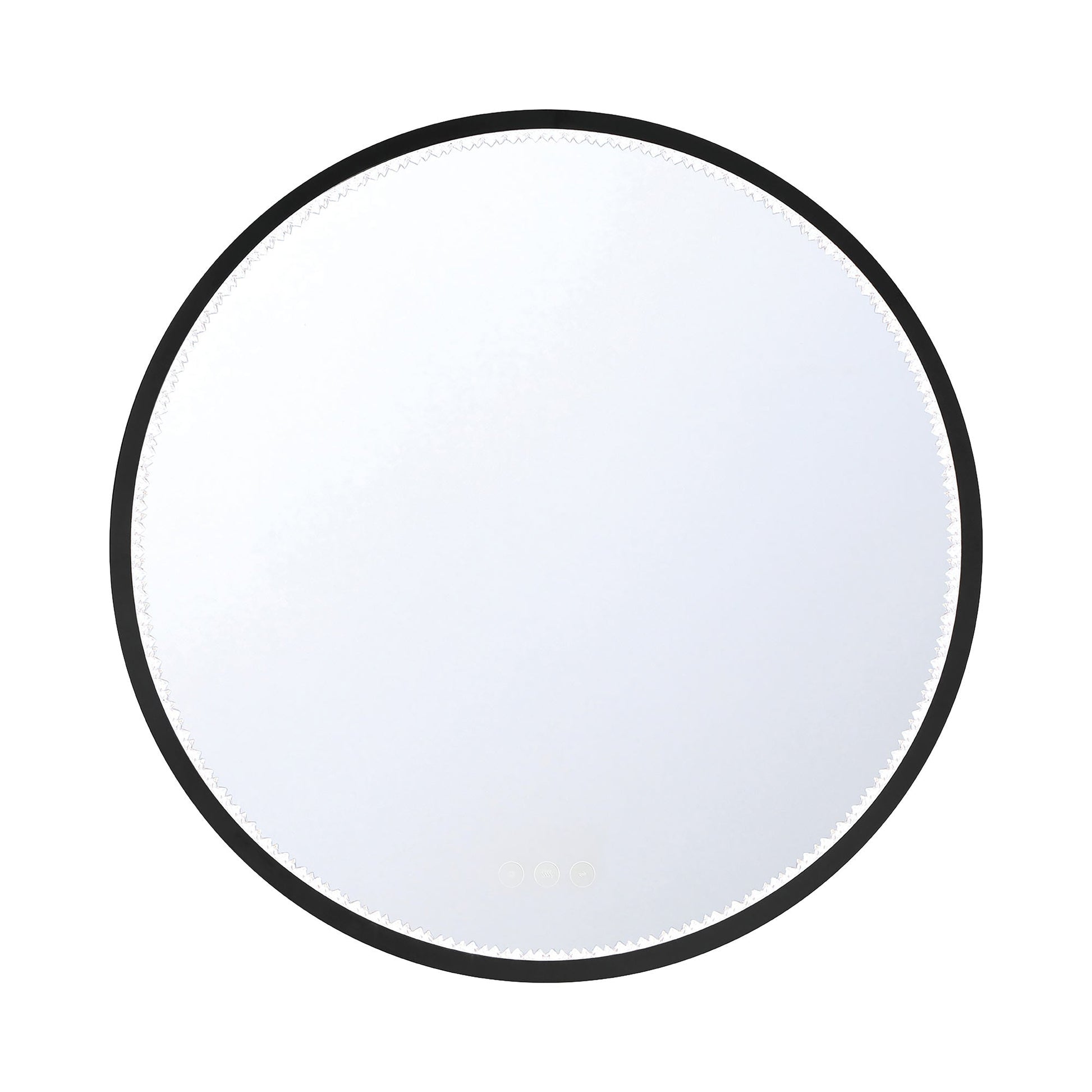 Cerissa Round LED Wall Mirror in Black.
