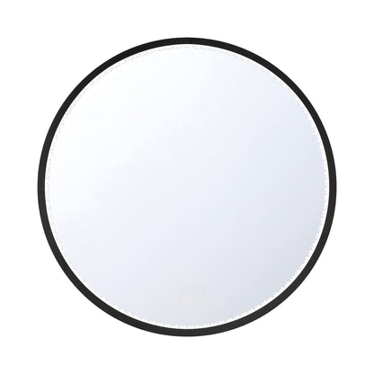 Cerissa Round LED Wall Mirror in Black.