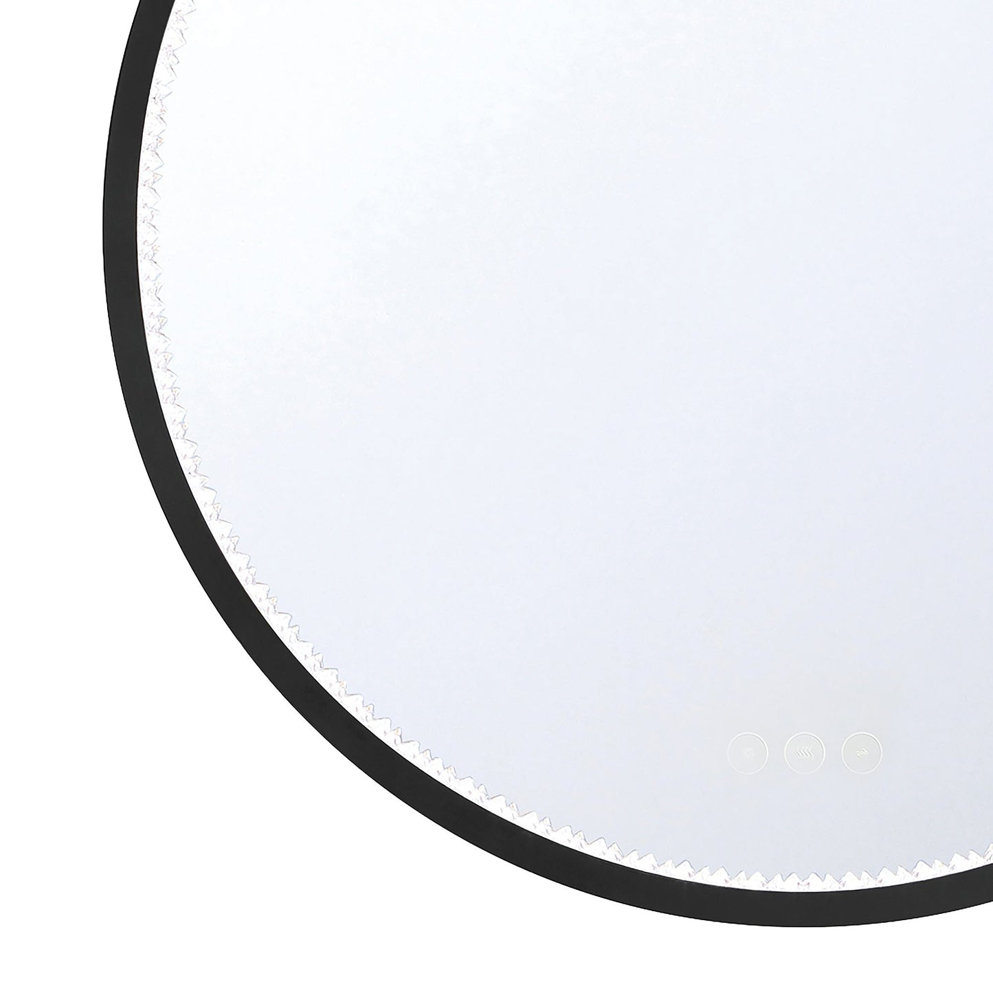 Cerissa Round LED Wall Mirror in Detail.