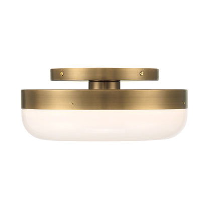 Clayton LED Flush Mount Ceiling Light in Antique Brass (12-Inch).