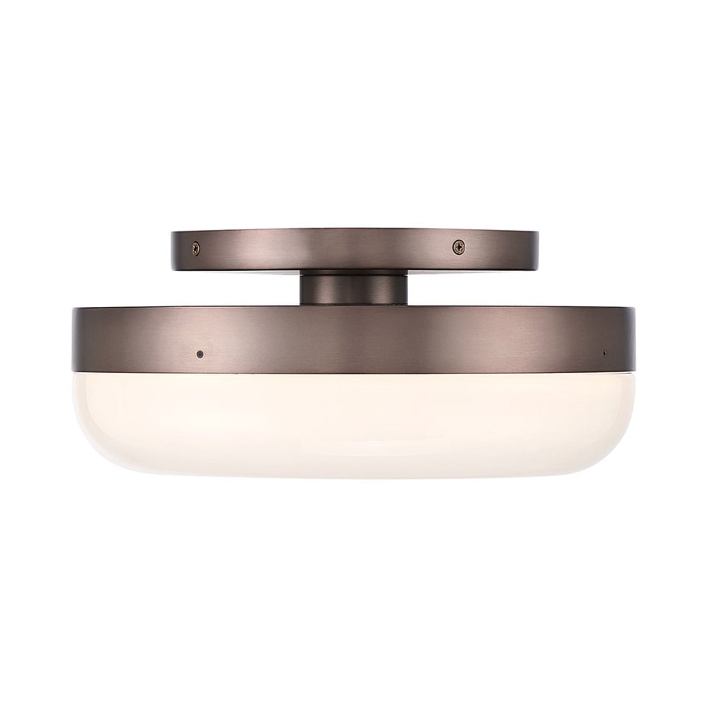Clayton LED Flush Mount Ceiling Light in Harlow Bronze (12-Inch).
