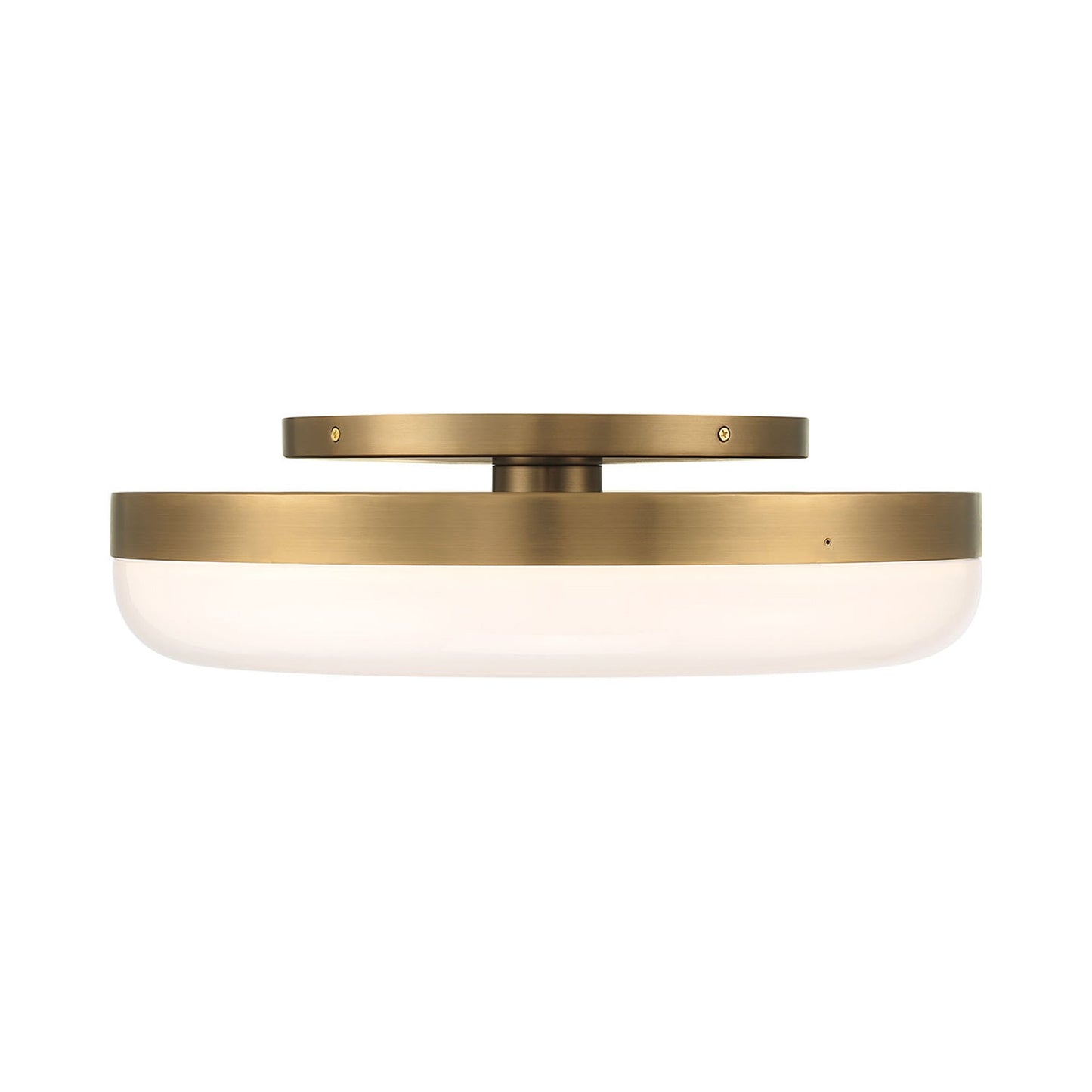 Clayton LED Flush Mount Ceiling Light in Antique Brass (18-Inch).