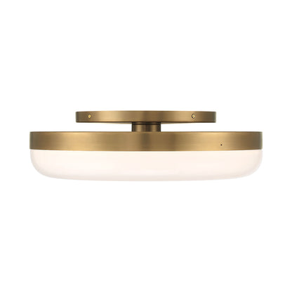 Clayton LED Flush Mount Ceiling Light in Antique Brass (18-Inch).