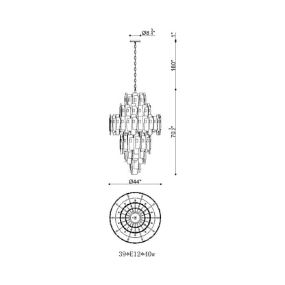 Cocolina Chandelier - line drawing.