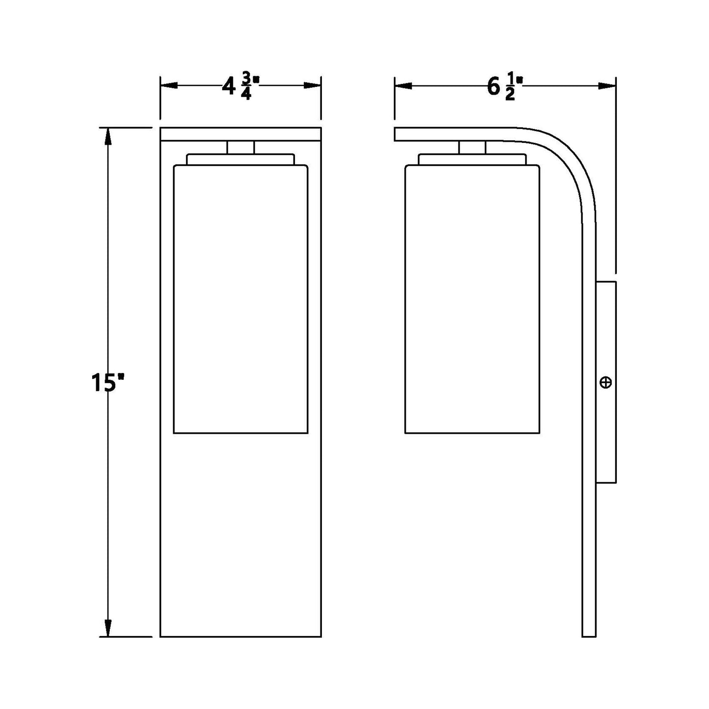 Colonne Outdoor Wall Light - line drawing.