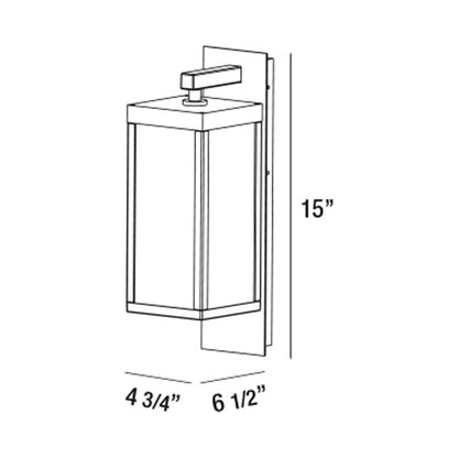 Cora Outdoor LED Wall Light - line drawing.