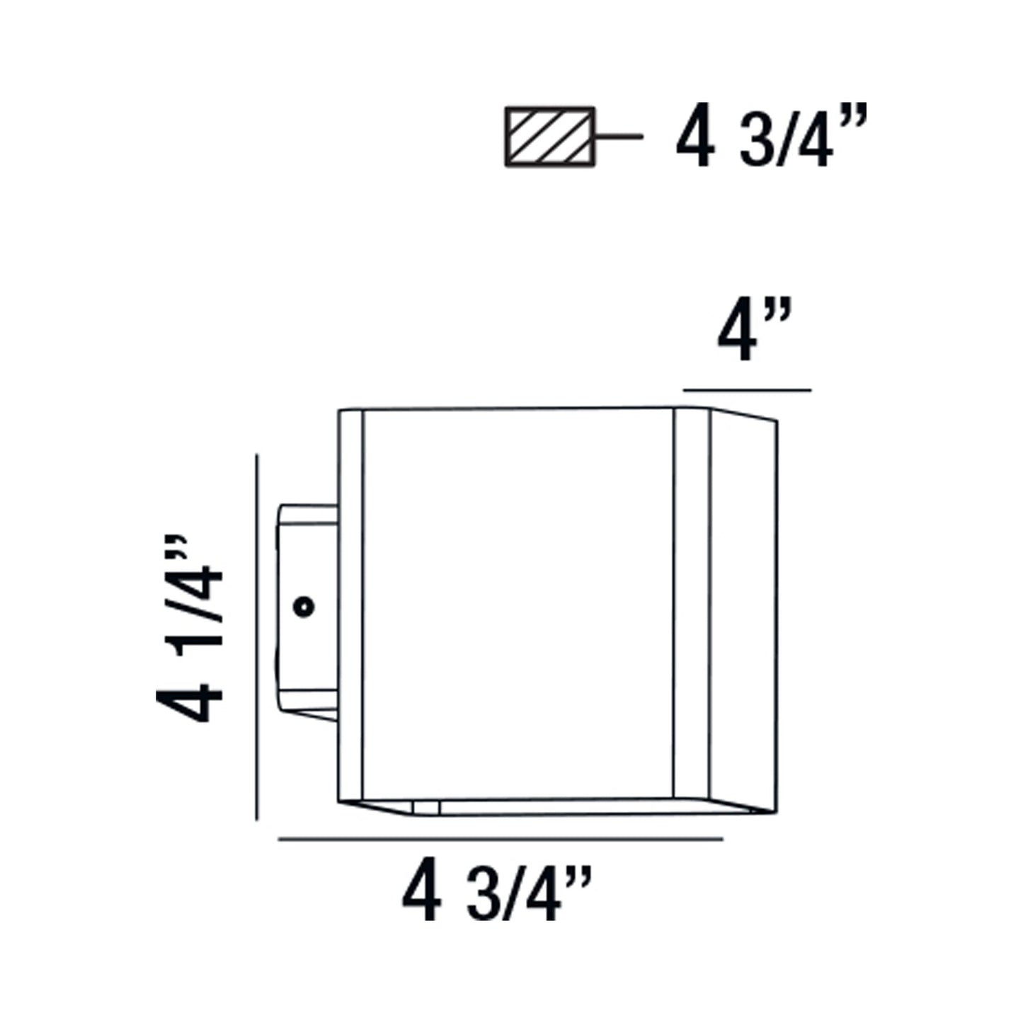 Crest Outdoor LED Wall Light - line drawing.