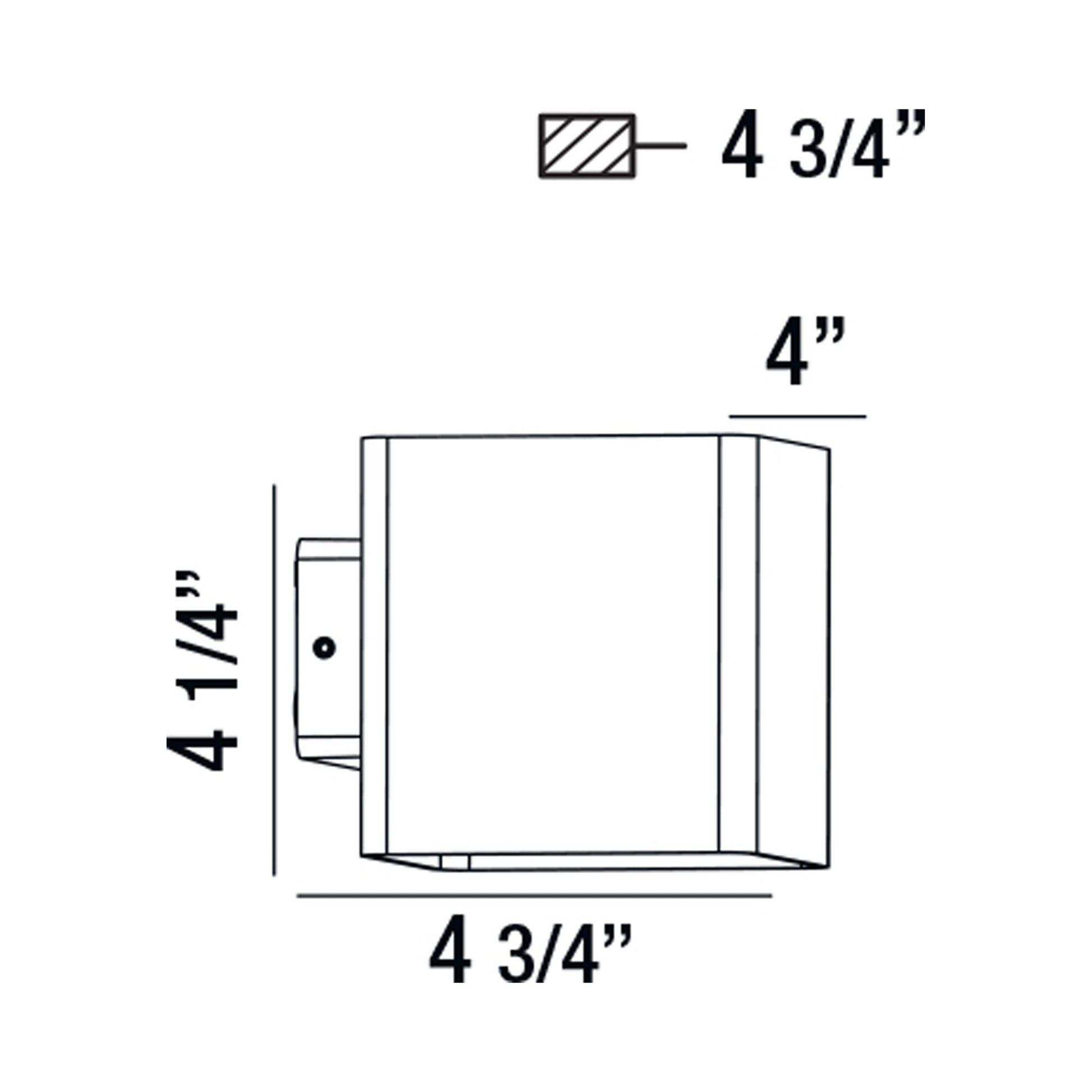 Crest Outdoor LED Wall Light - line drawing.