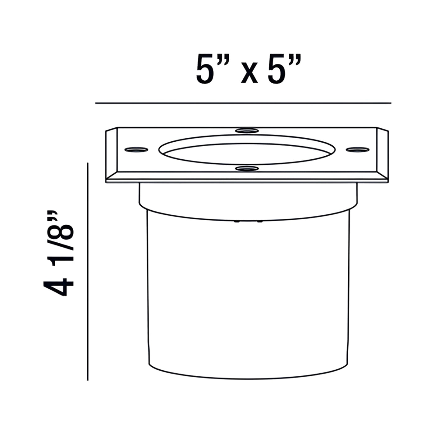Creya Outdoor LED Inground Light - line drawing.
