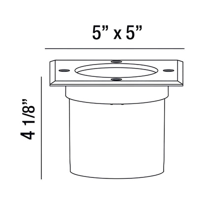 Creya Outdoor LED Inground Light - line drawing.