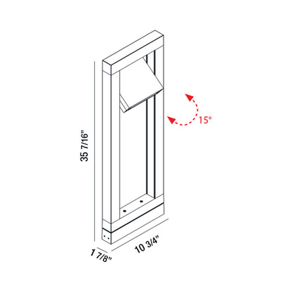 Crois Outdoor LED Path Light - line drawing.