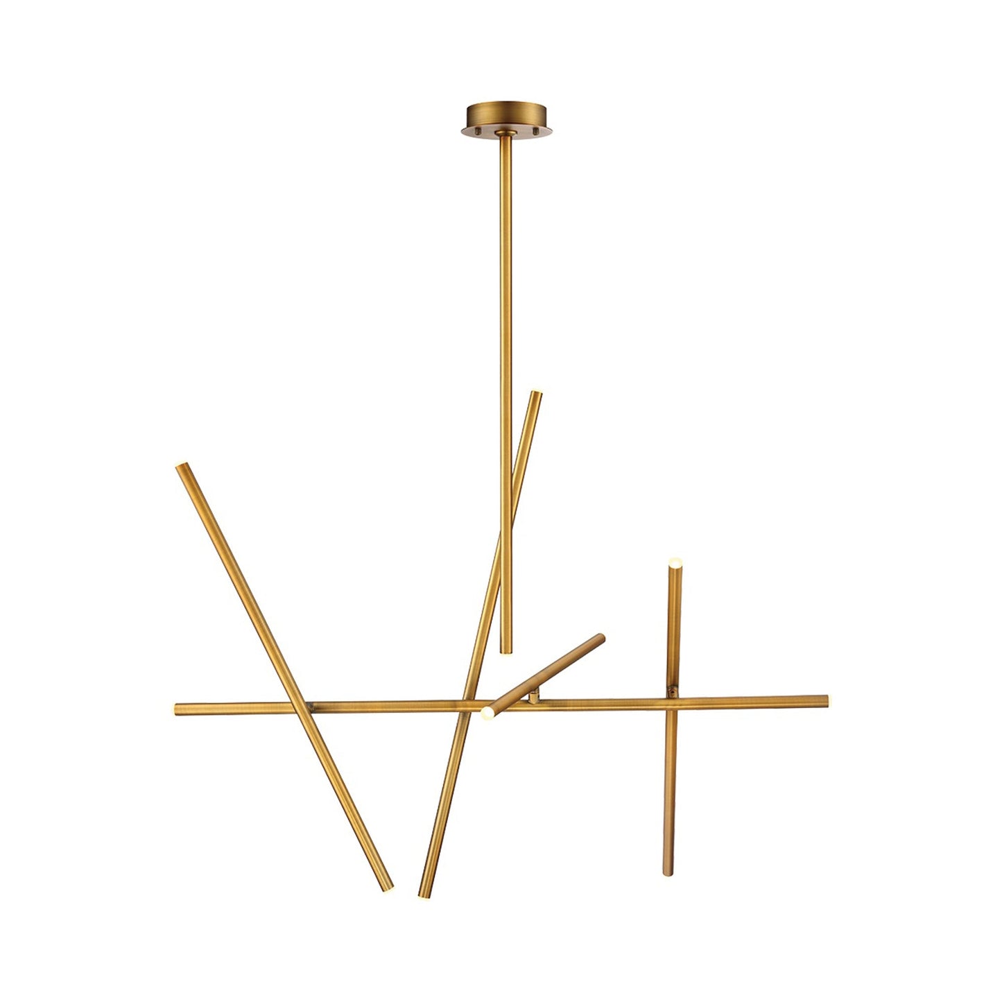Crossroads LED Chandelier in Brushed Brass (10-Light).