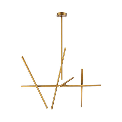 Crossroads LED Chandelier in Brushed Brass (10-Light).