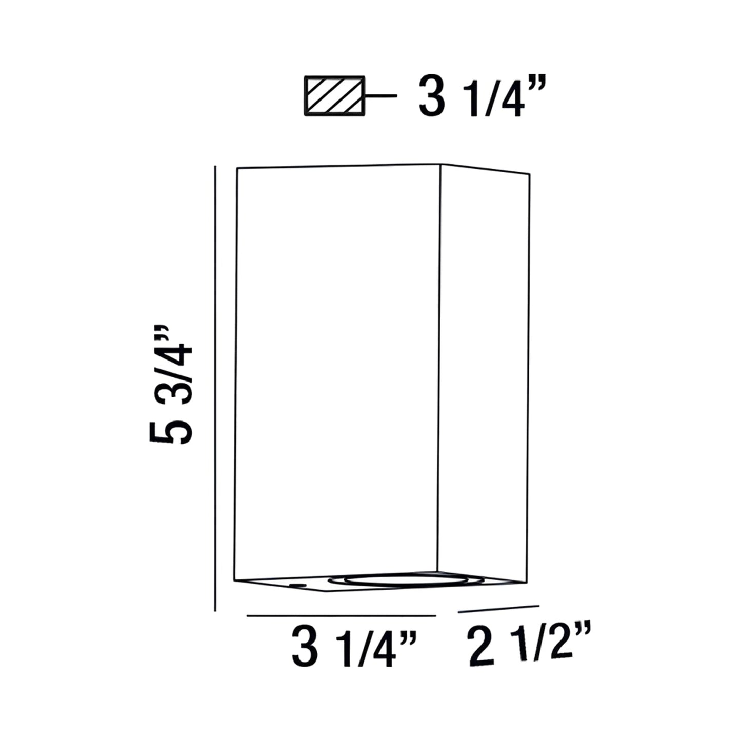 Dale Outdoor LED Wall Light - line drawing.