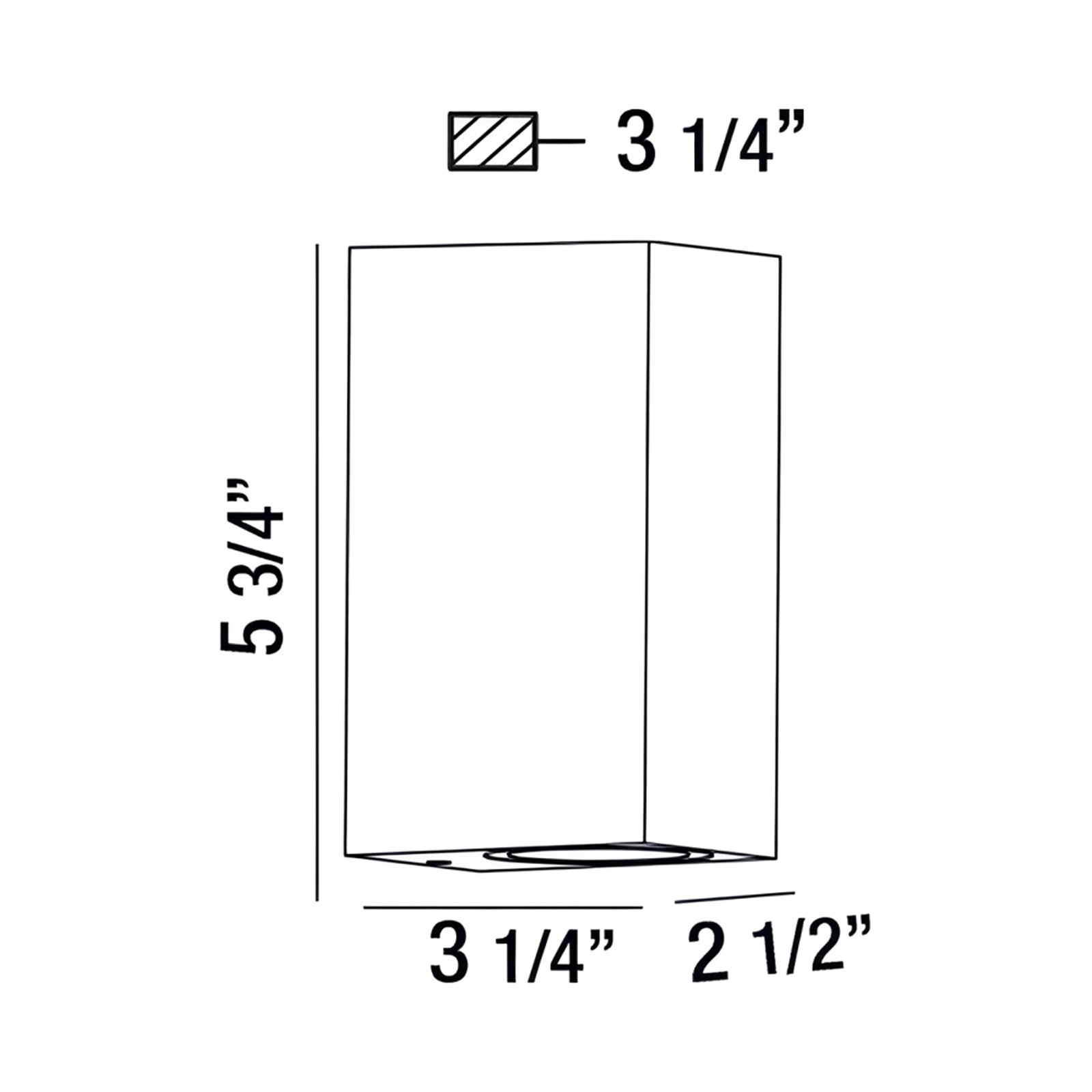 Dale Outdoor LED Wall Light - line drawing.