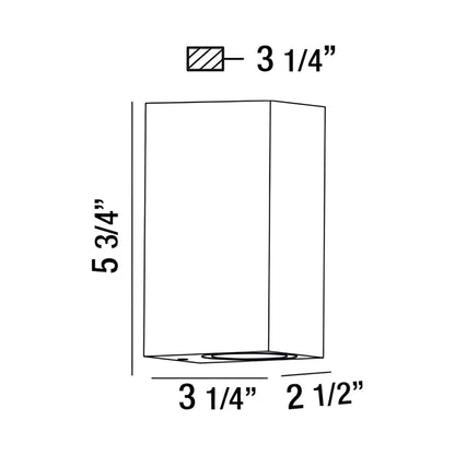 Dale Outdoor LED Wall Light - line drawing.