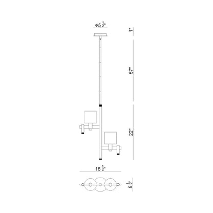 Decato Pendant Light - line drawing.
