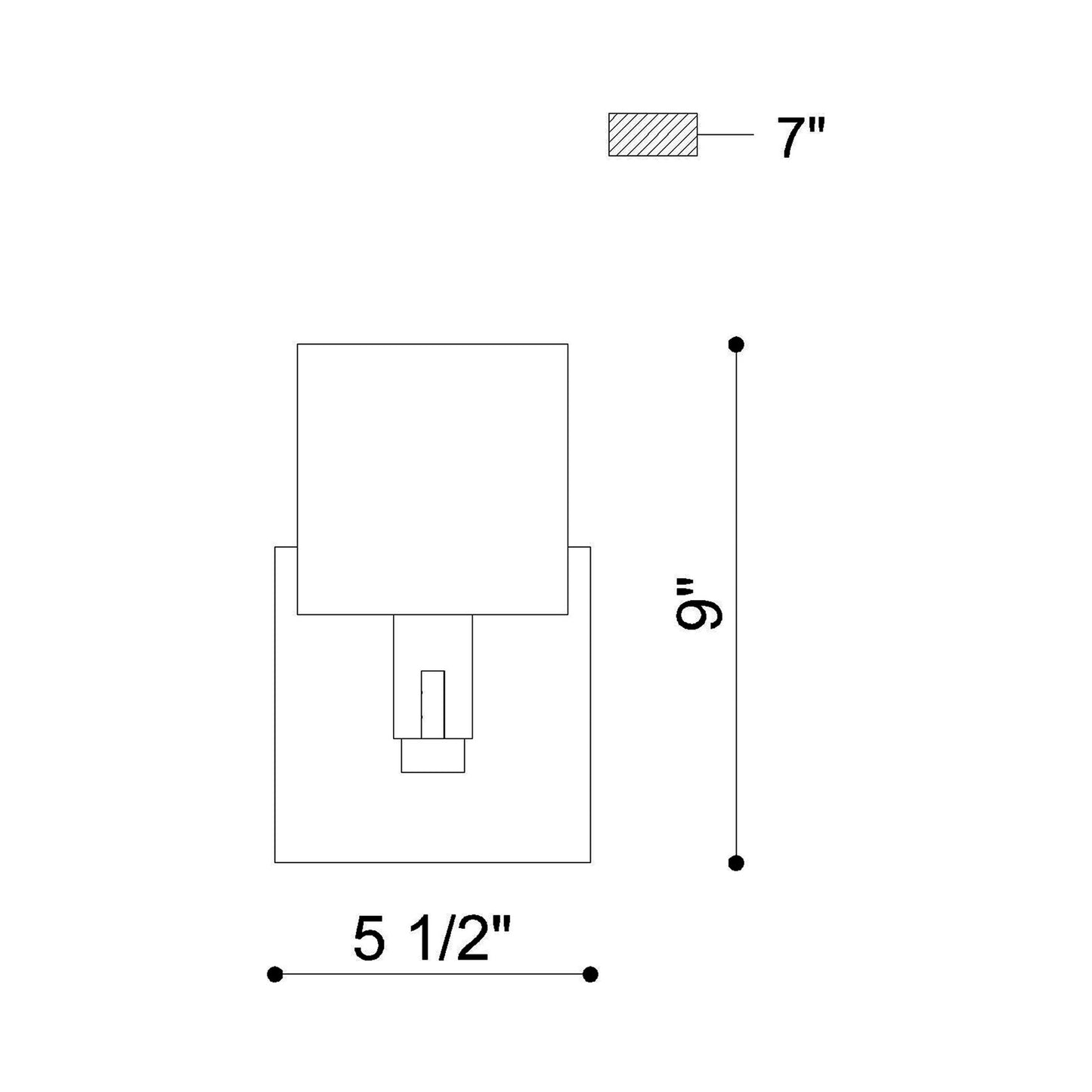 Decato Wall Light - line drawing.