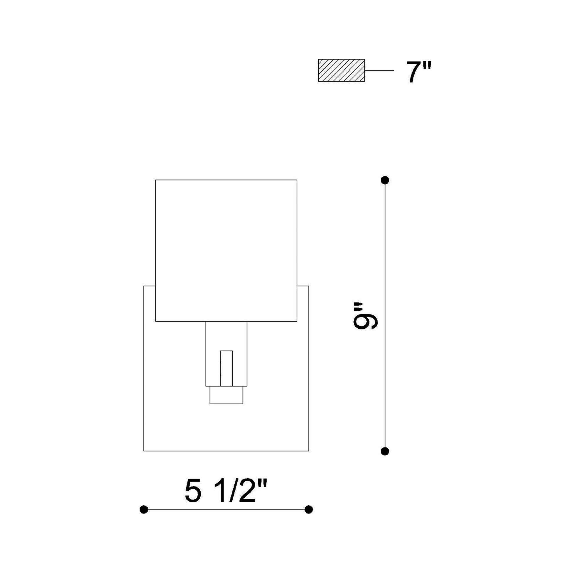 Decato Wall Light - line drawing.