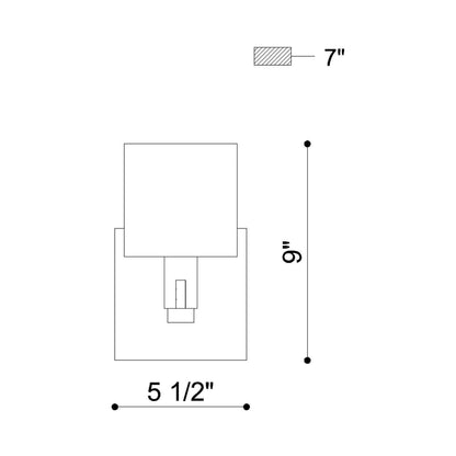 Decato Wall Light - line drawing.