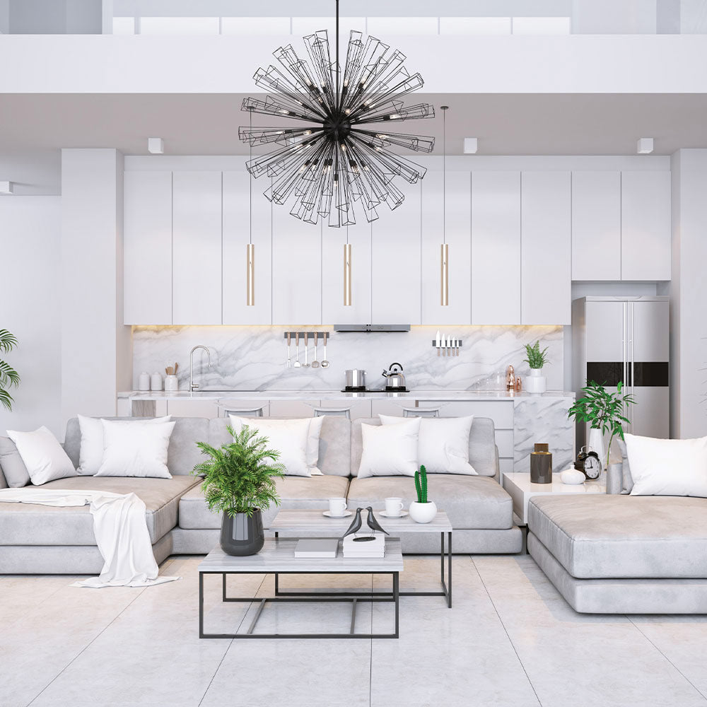 Dendelio Chandelier in living room.