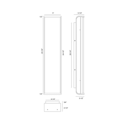 Dulton LED Wall Light - line drawing.