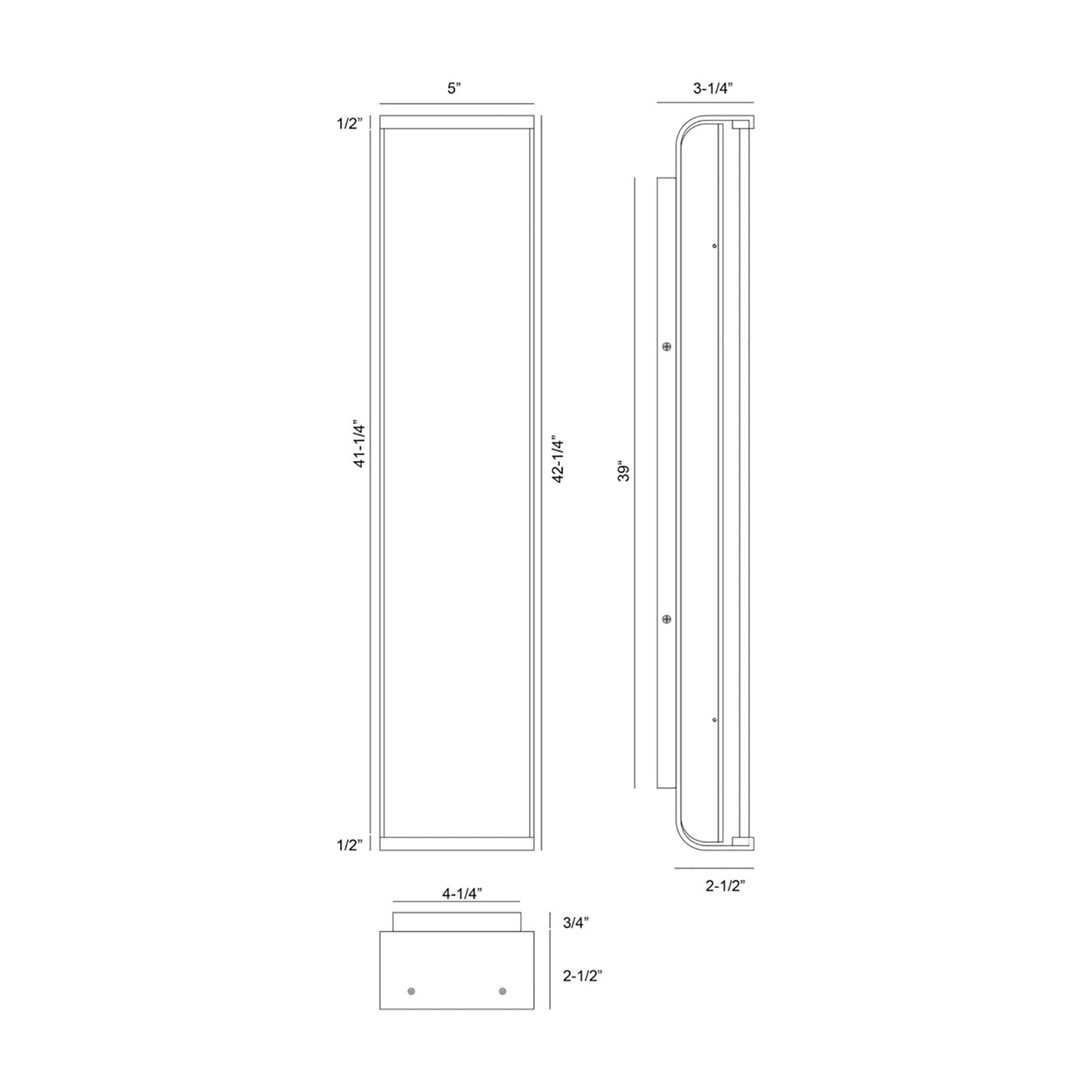 Dulton LED Wall Light - line drawing.