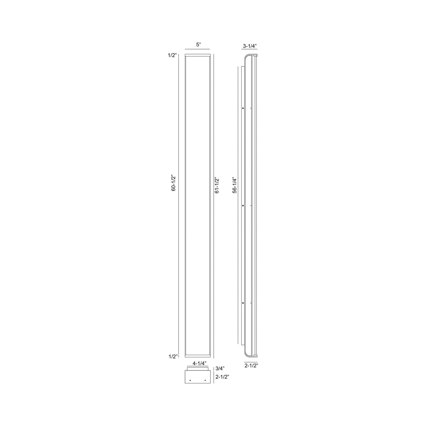 Dulton Outdoor LED Wall Light - line drawing.